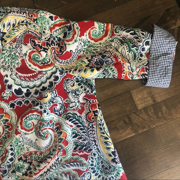 Chaps Multi-Color Paisley Print No Iron Shirt Size 2X - Picture 6 of 11